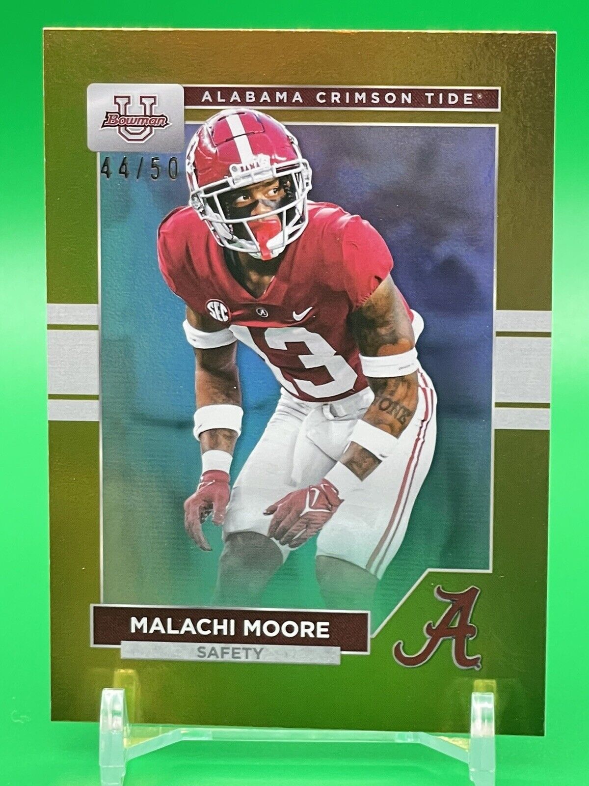 2023 Bowman U Alabama MALACHI MOORE Gold Foil 44/50