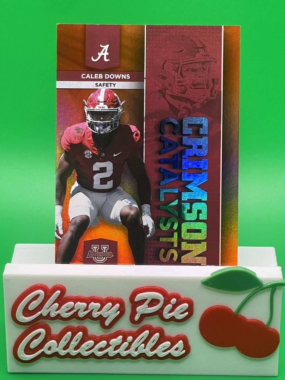 2023 Bowman U Alabama CALEB DOWNS CRIMSON CATALYSTS Orange Foil Parallel 01/25 !