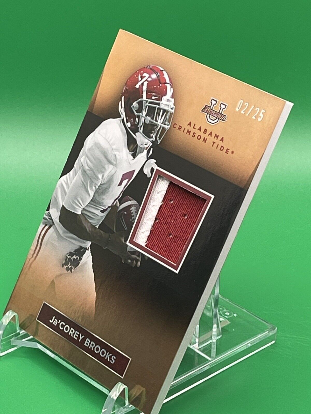 2023 Bowman U Alabama Ja’COREY BROOKS Orange Foil Relic Patch 02/25