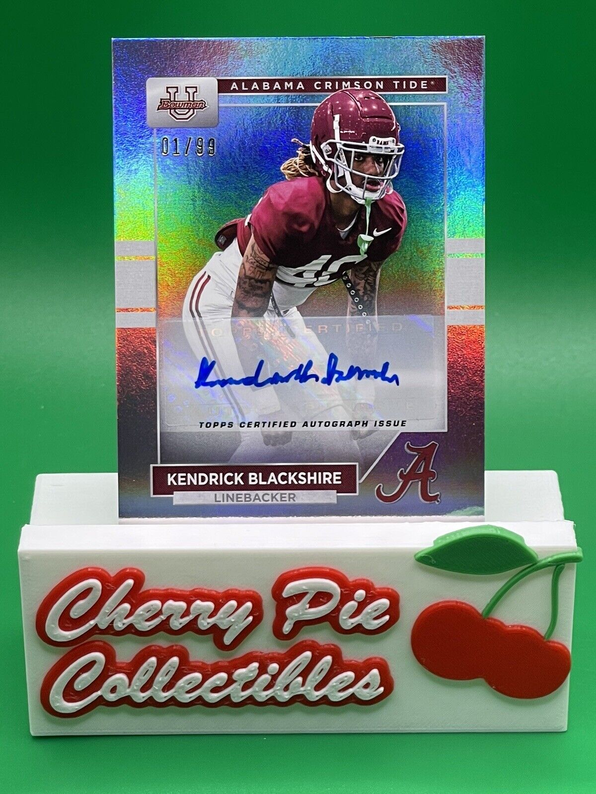 2023 Bowman U Alabama KENDRICK BLACKSHIRE Rainbow Foil Auto 01/99 !