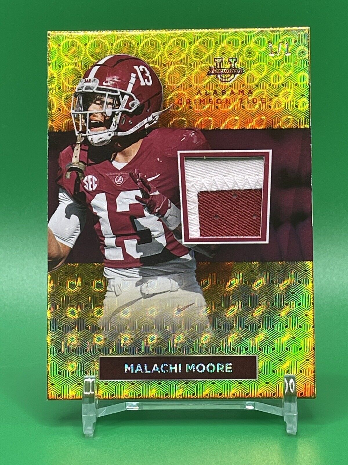 2023 Bowman U Alabama MALACHI MOORE Relic FOILFRACTOR 1/1 ! University Alabama