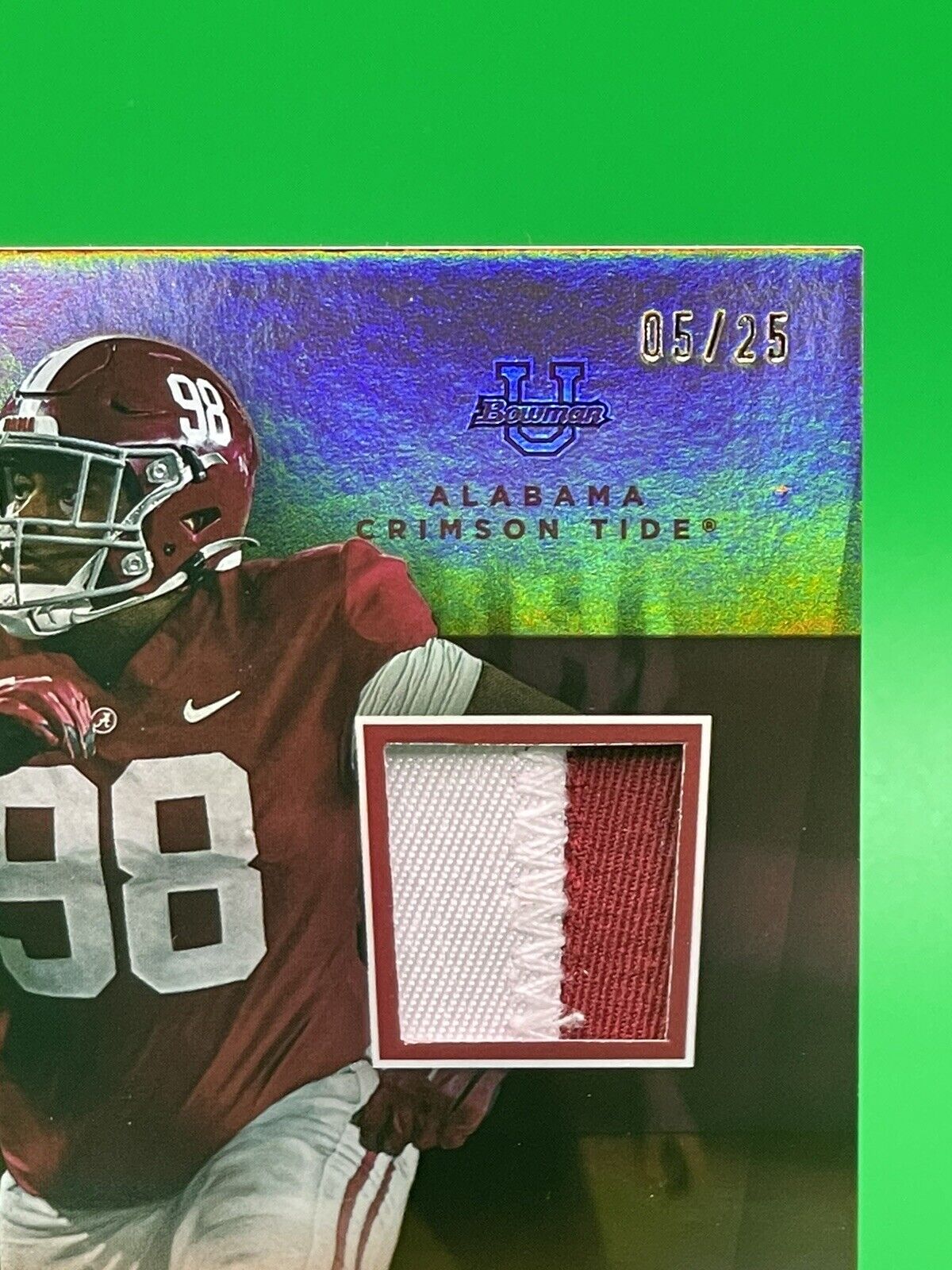 2023 Bowman U Alabama JAMIL BURROUGHS Relic Orange Foil Patch 05/25