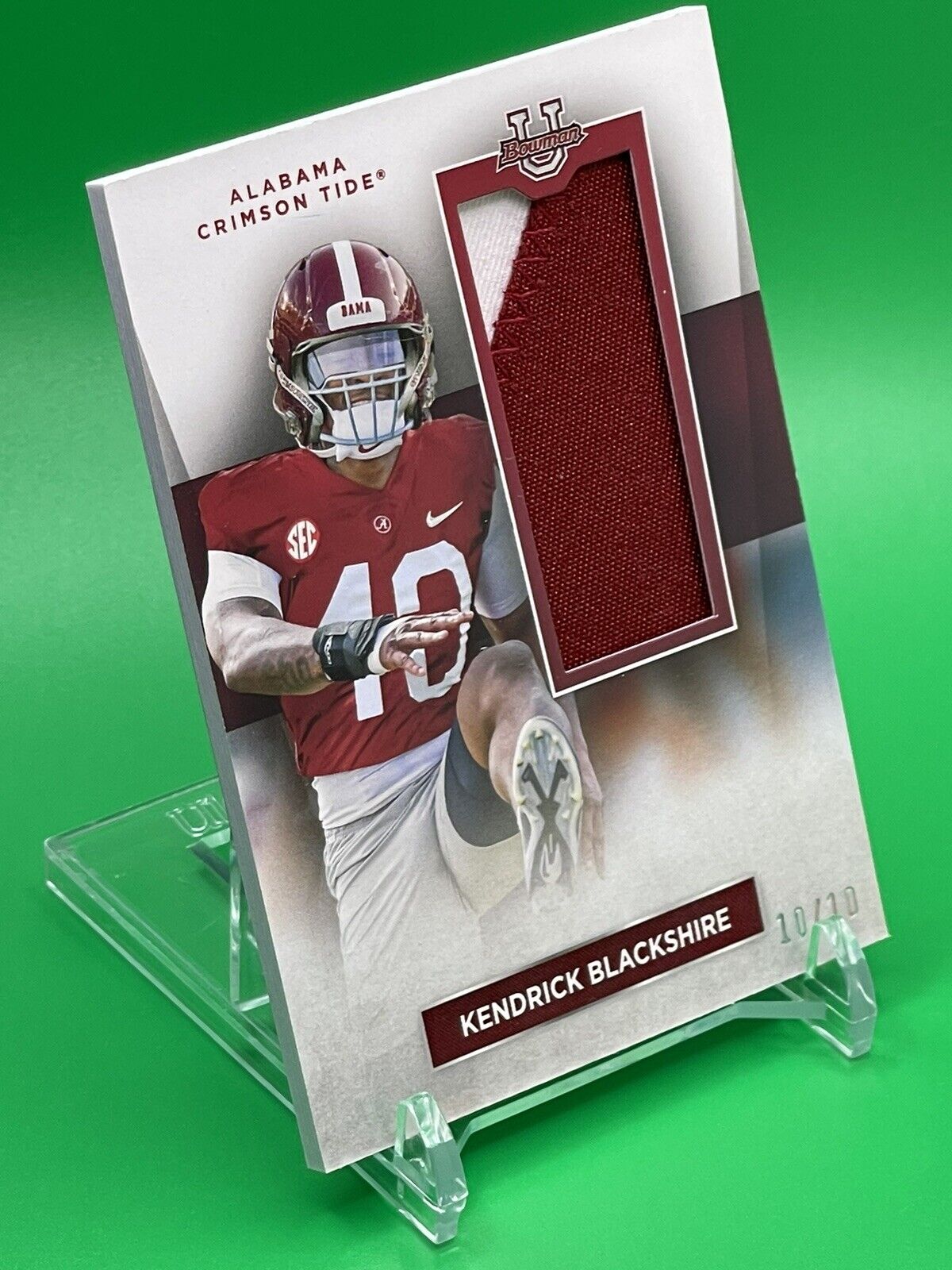 2023 Bowman U Alabama KENDRICK BLACKSHIRE Relic Jumbo Patch 10/10