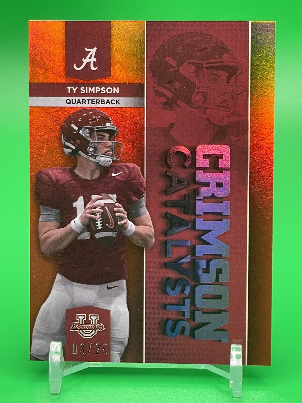 2023 Bowman U Alabama CRIMSON CATALYSTS TY SIMPSON Orange Foil 03/25