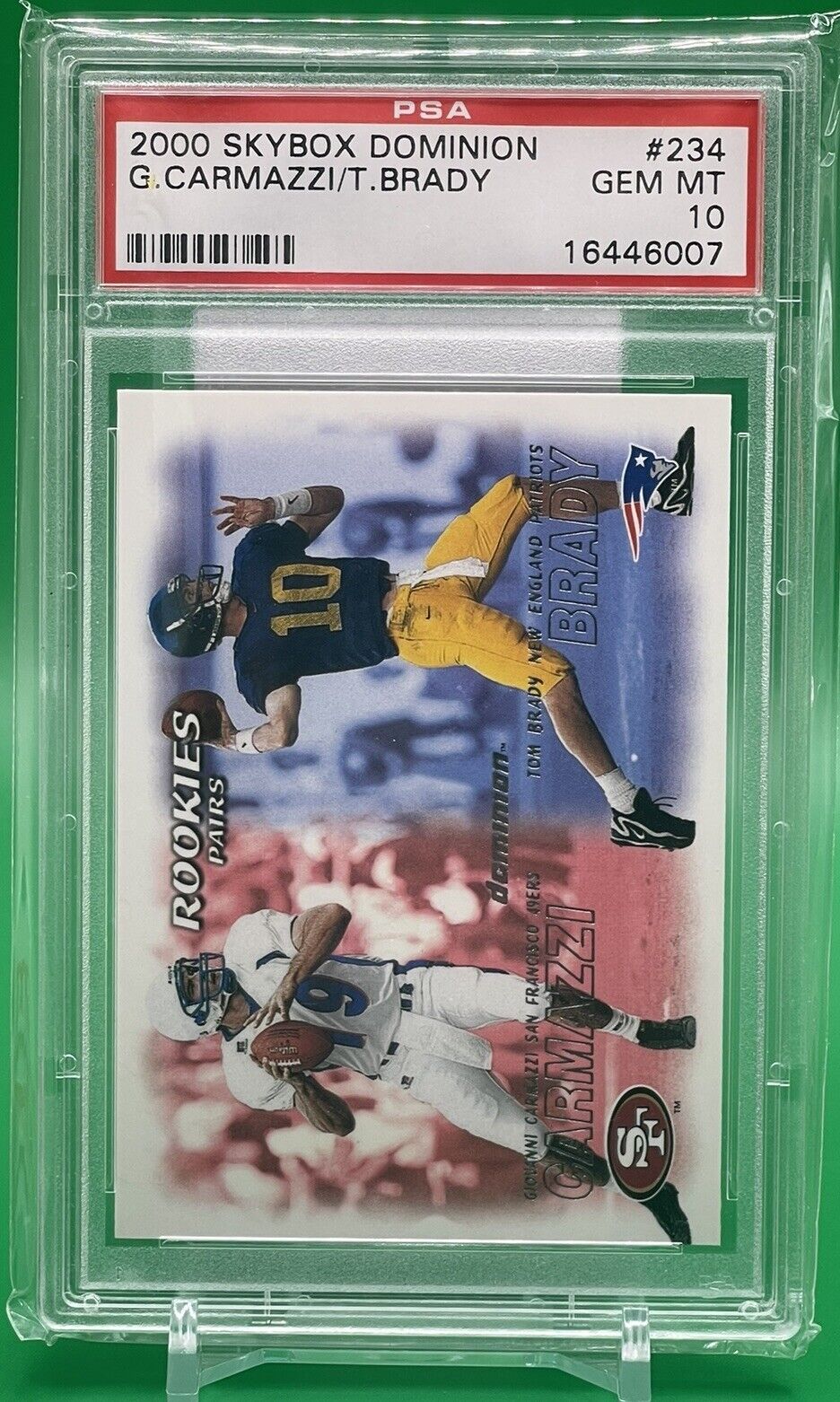 💎 2000 Skybox Dominion Carmazzi / TOM BRADY RC PSA 10 GEM MT Michigan Patriots