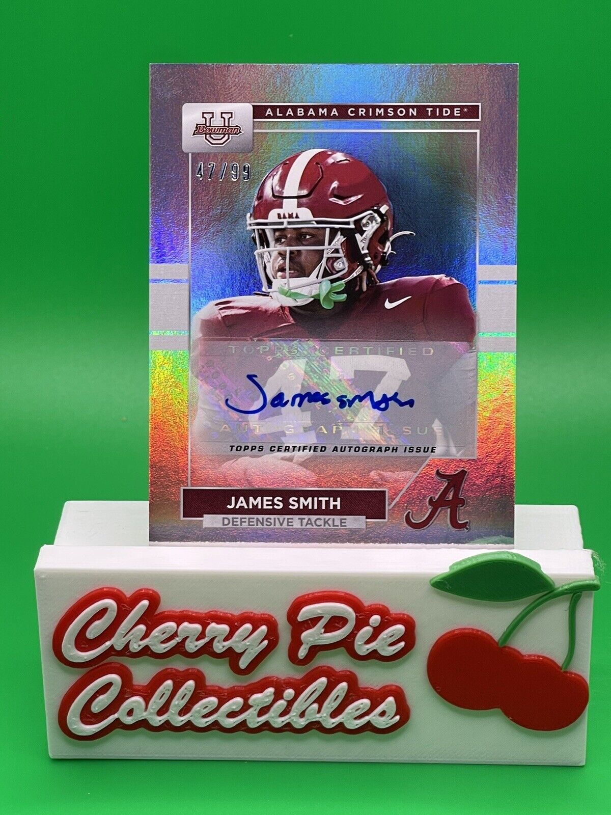 2023 Bowman U Alabama JAMES SMITH Rainbow Foil Auto 47/99