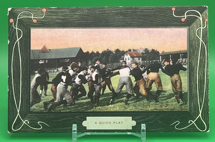 "A Quick Play" Early Football Game Action 1910 Postcard