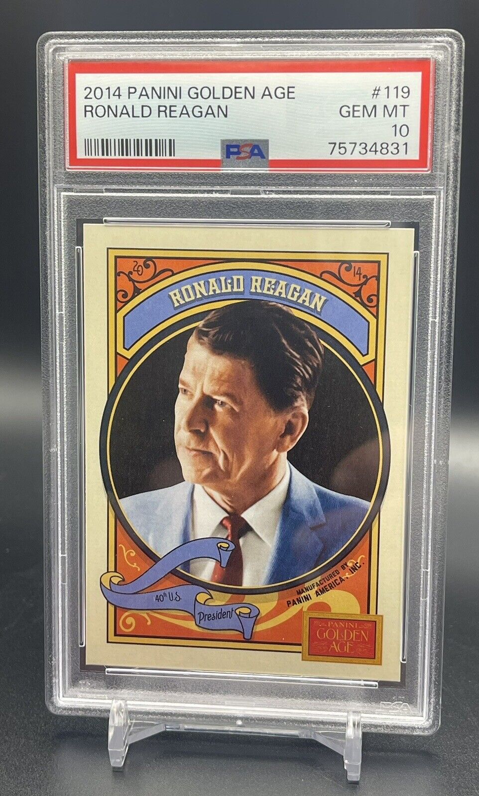 🇺🇸 2014 Panini Golden Age Ronald Reagan #119 PSA 10 GEM MT Population Only 6!