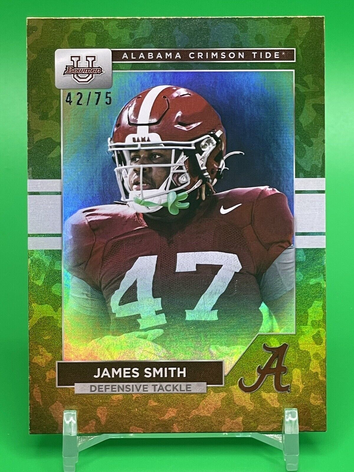 2023 Bowman U Alabama JAMES SMITH Camo Foil 42/75