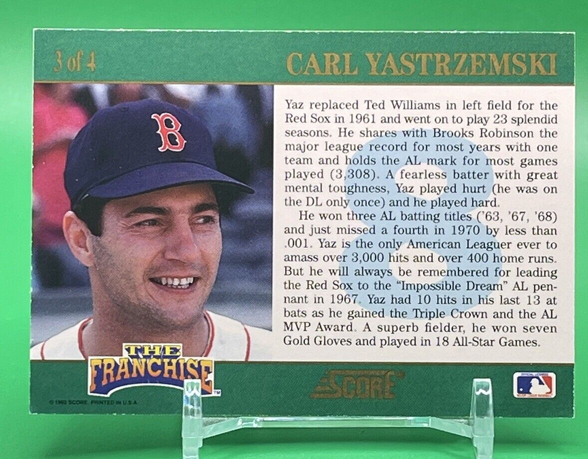 1992 Score The Franchise #3 Carl Yastrzemski HOF NM-MT