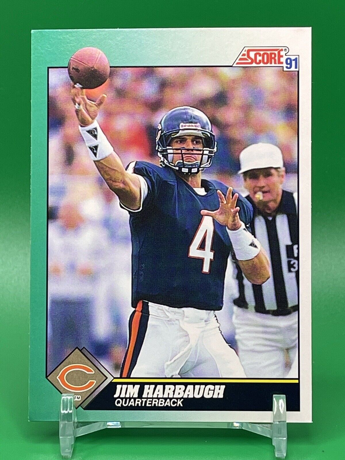 1991 Score Jim Harbaugh Bears Wolverines Excellent Condition