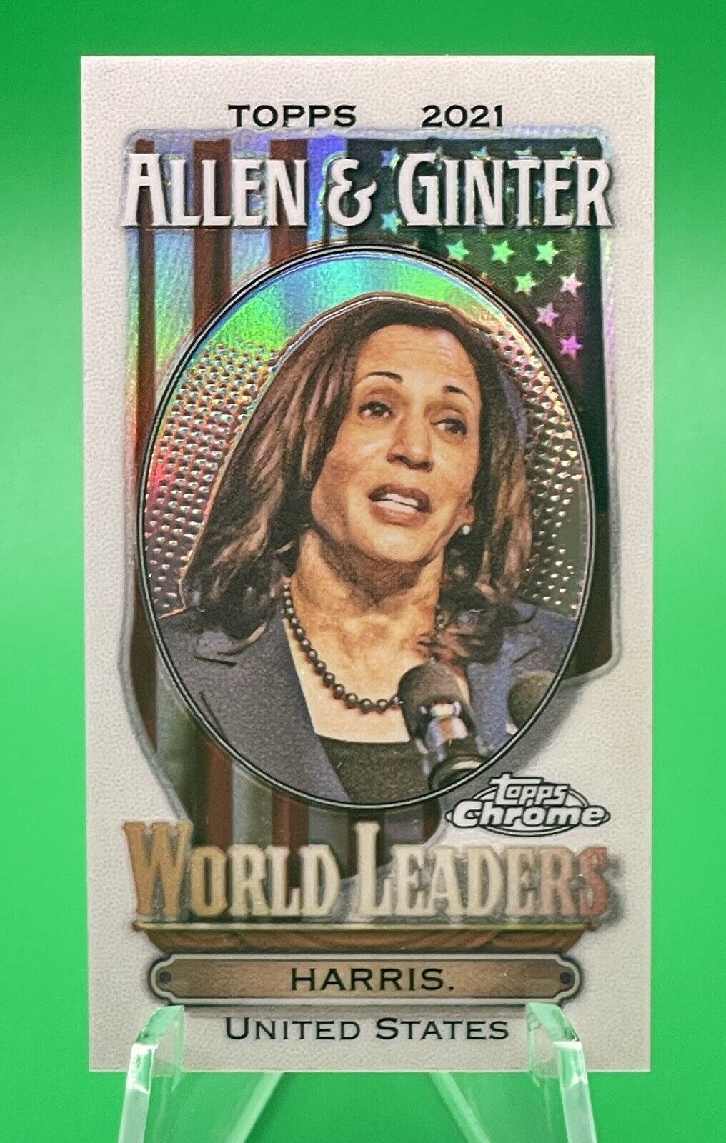 2021 Topps Allen & Ginter Chrome World Leaders KAMALA HARRIS Mini Refractor