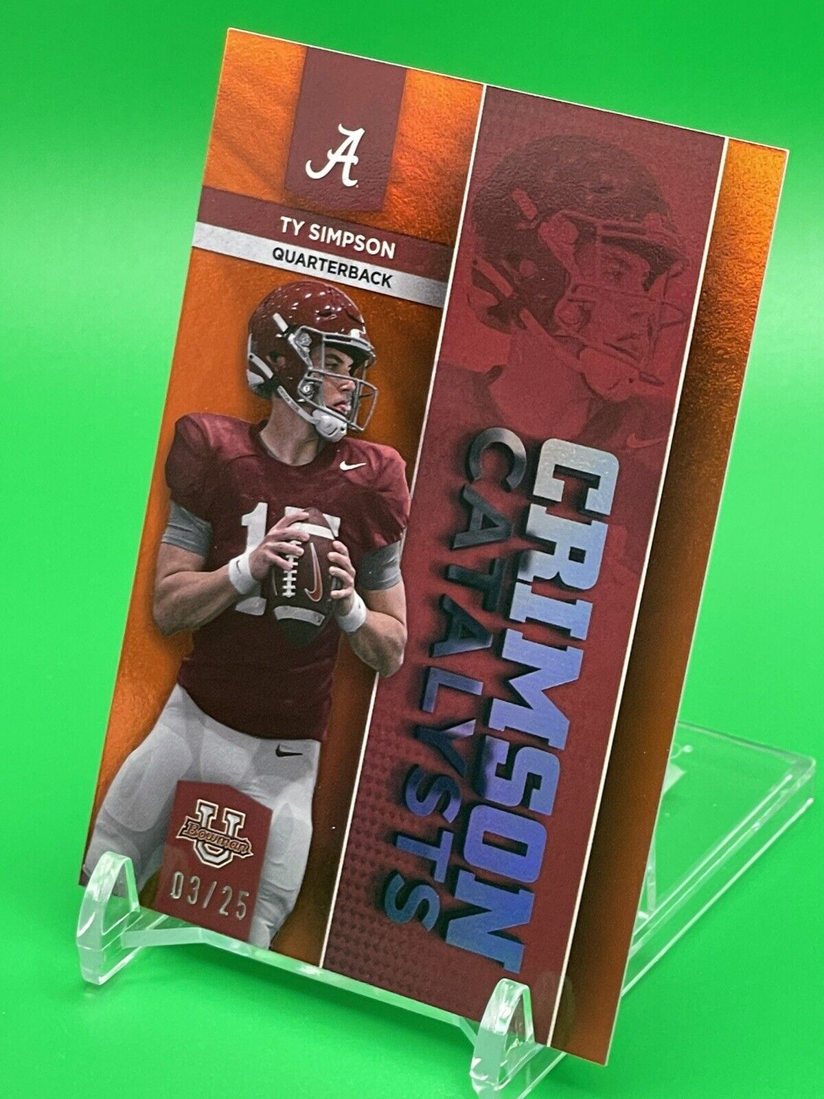 2023 Bowman U Alabama CRIMSON CATALYSTS TY SIMPSON Orange Foil 03/25