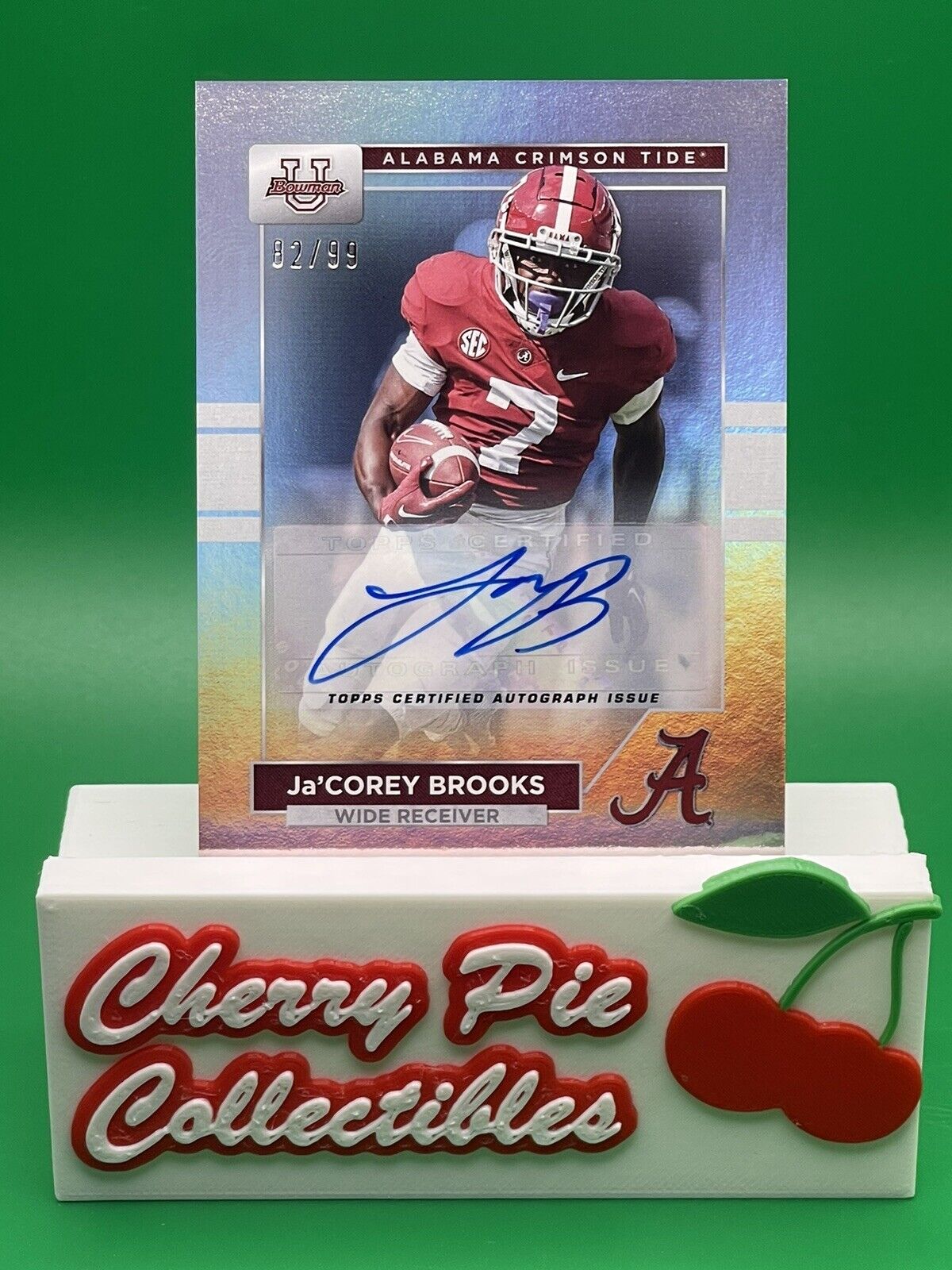 2023 Bowman U Alabama Ja’COREY BROOKS Rainbow Foil Auto 82/99