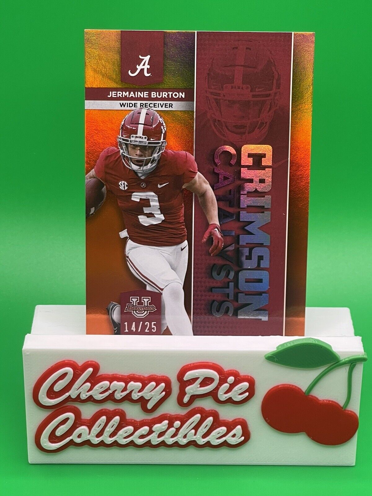 2023 Bowman U Alabama JERMAINE BURTON CRIMSON CATALYSTS Orange Foil 14/25