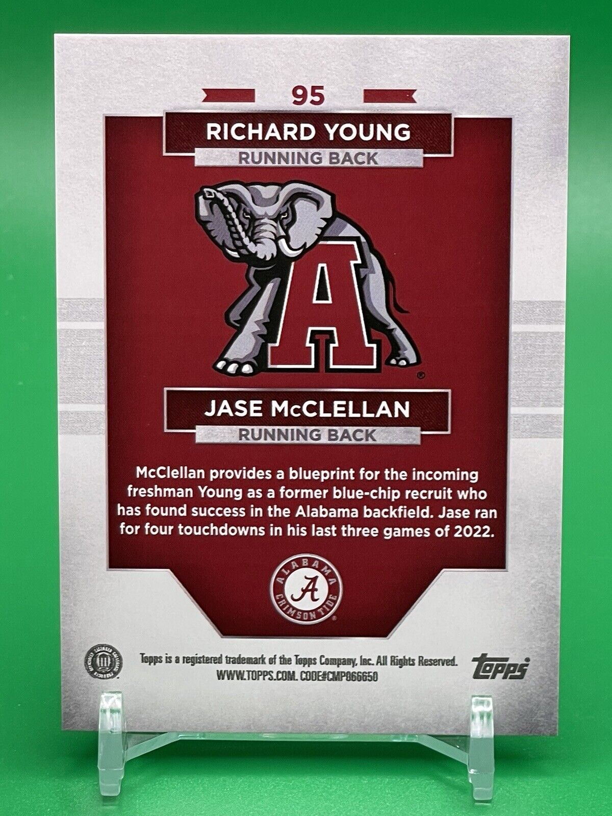 2023 Bowman U Alabama RICHARD YOUNG / JASE McCLELLAN Black Foil 5/10