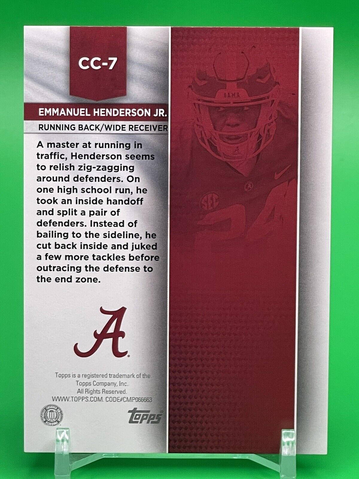 2023 Bowman U Alabama EMMANUEL HENDERSON JR. CRIMSON CATALYSTS Orange Foil 02/25