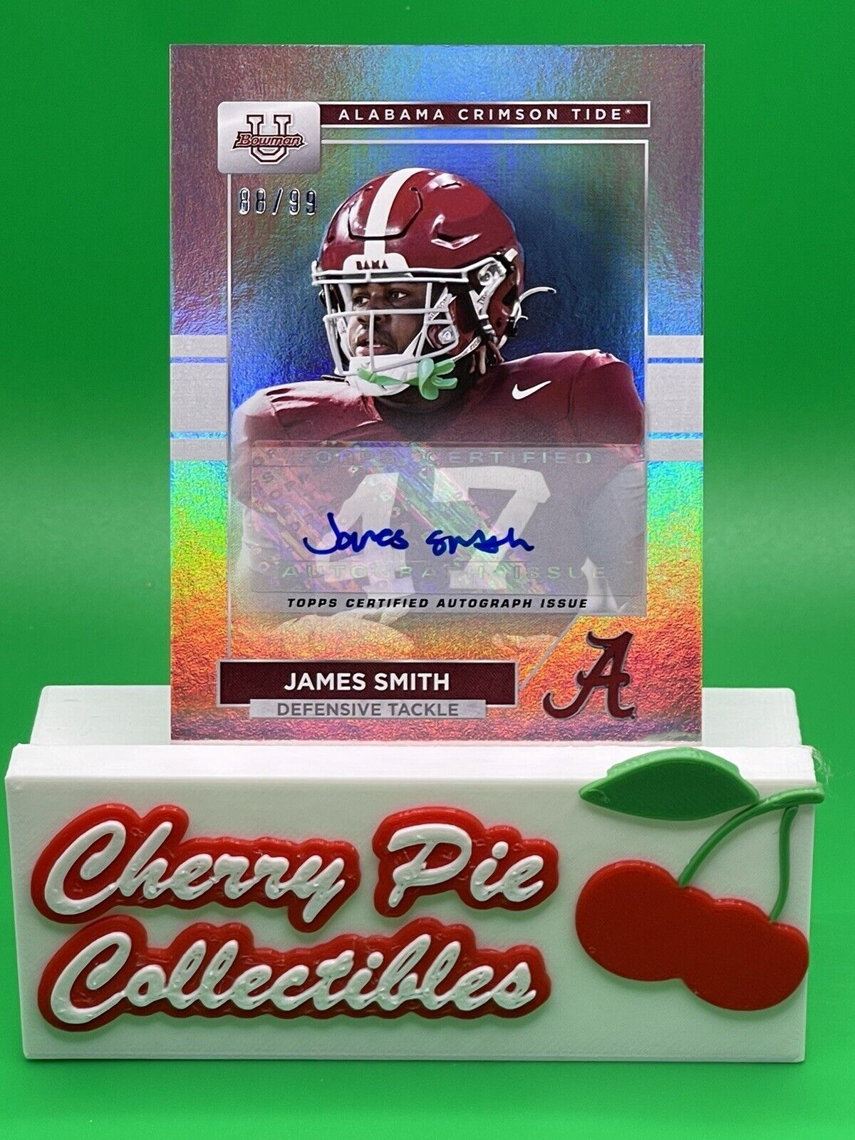 2023 Bowman U Alabama JAMES SMITH Rainbow Foil Auto 88/99