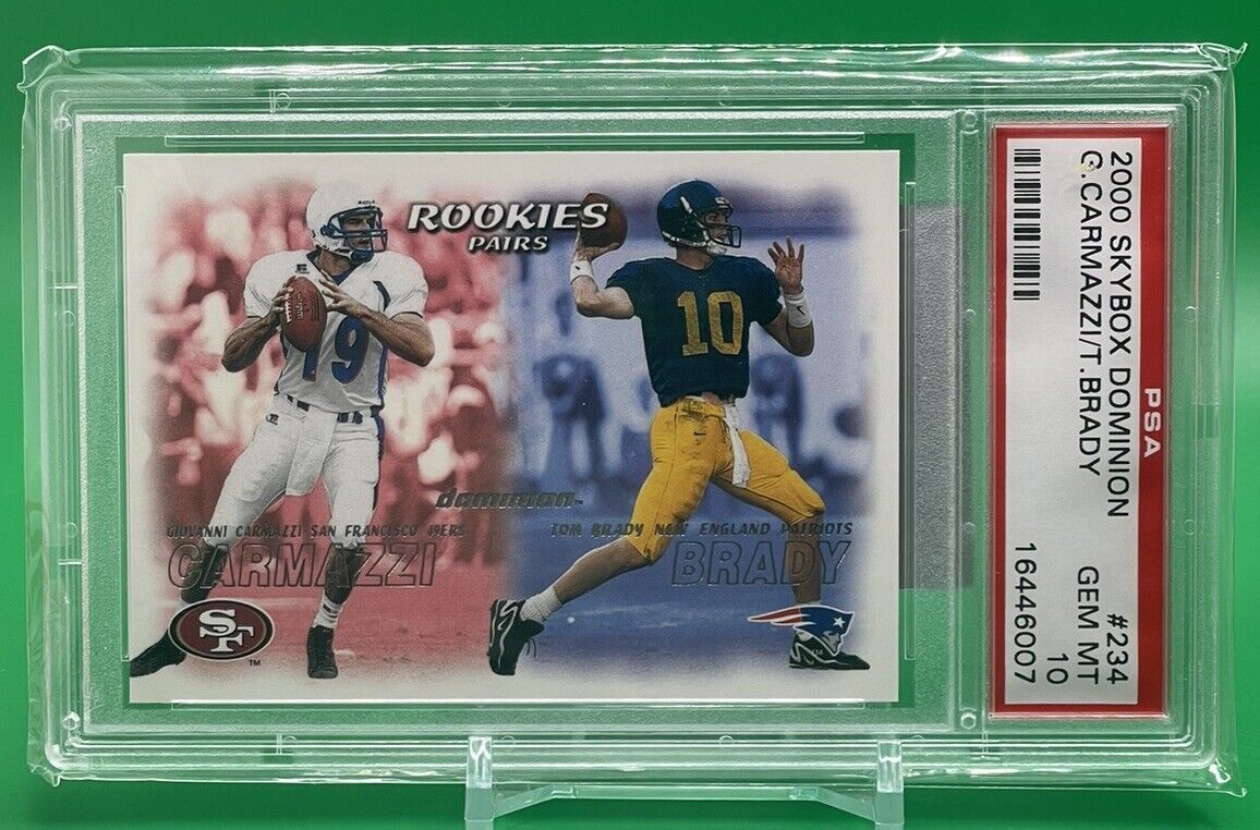 💎 2000 Skybox Dominion Carmazzi / TOM BRADY RC PSA 10 GEM MT Michigan Patriots