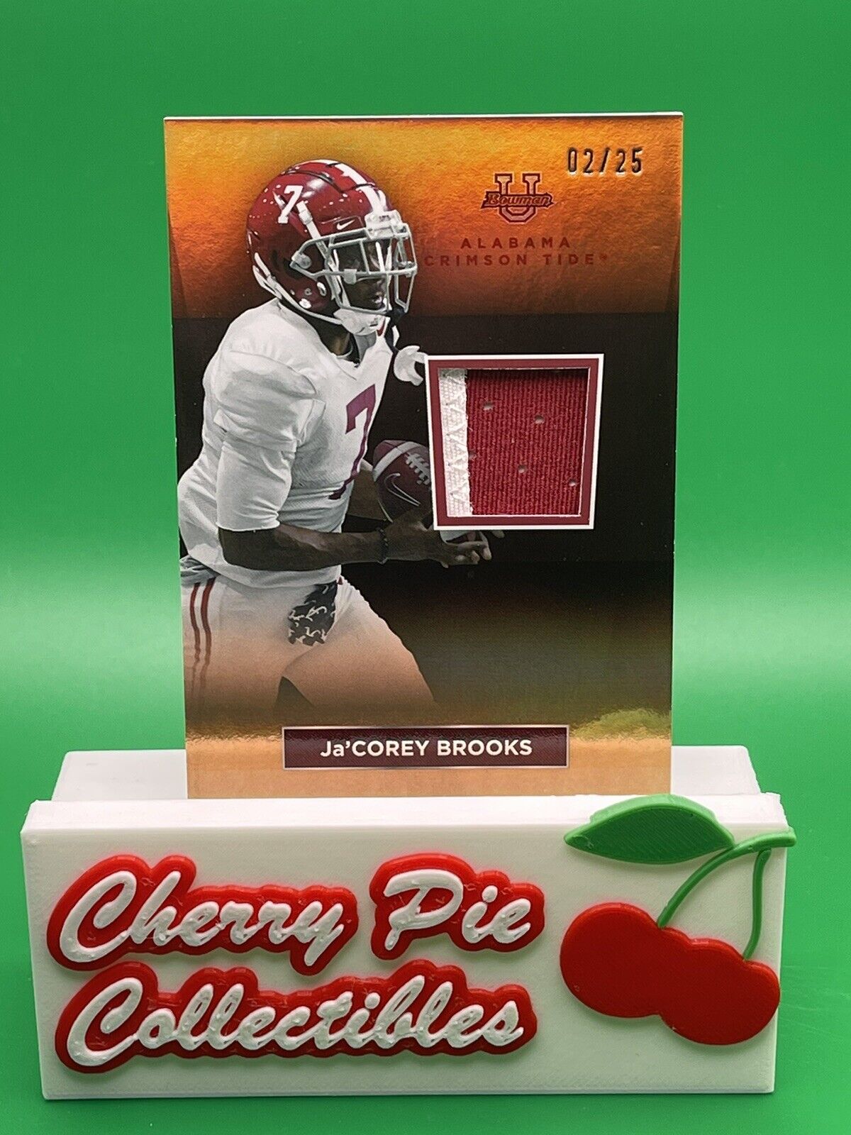 2023 Bowman U Alabama Ja’COREY BROOKS Orange Foil Relic Patch 02/25