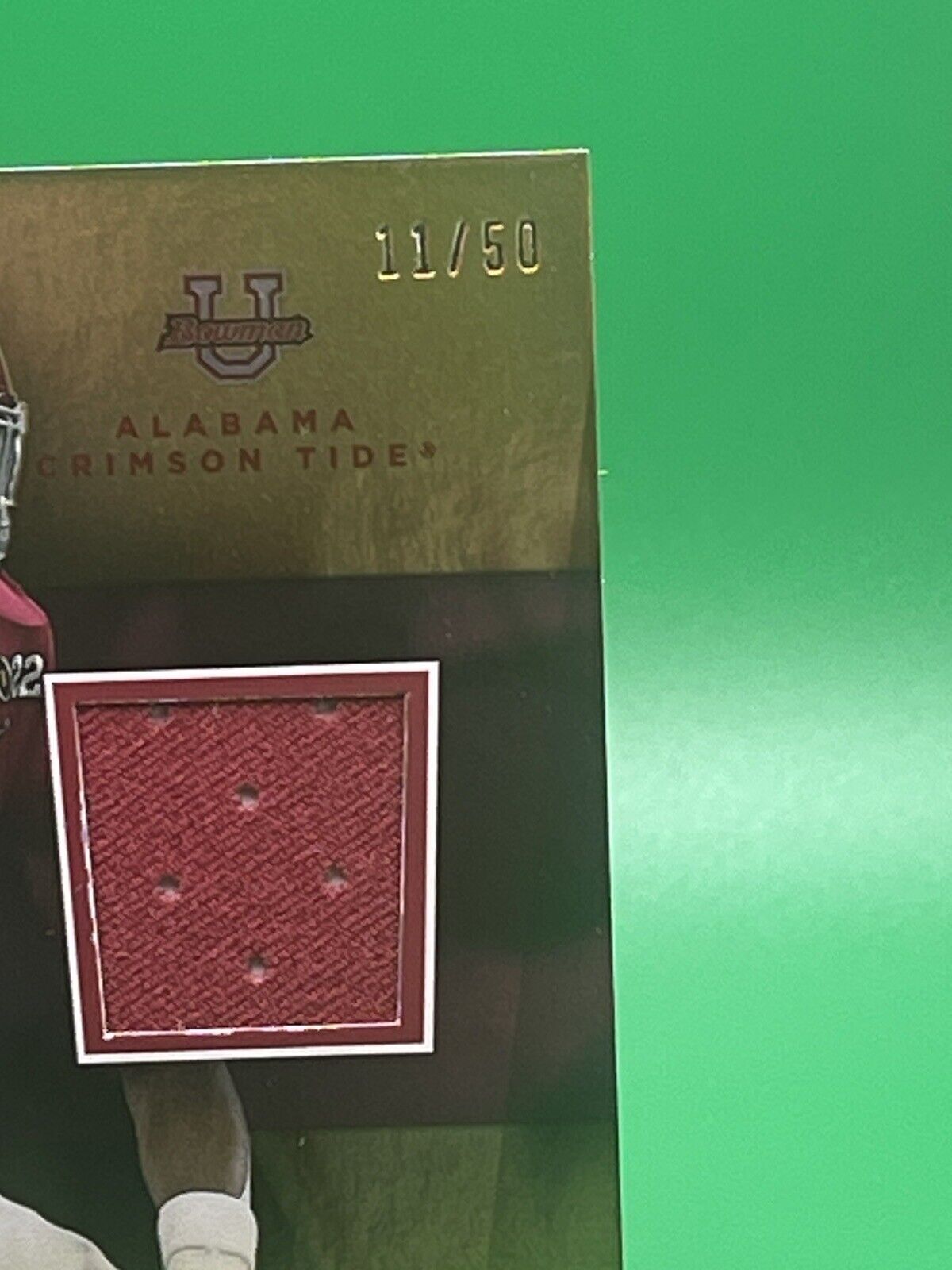 🐘 2023 Bowman U Alabama DALLAS TURNER Gold Foil Relic Patch 11/50 VIKINGS