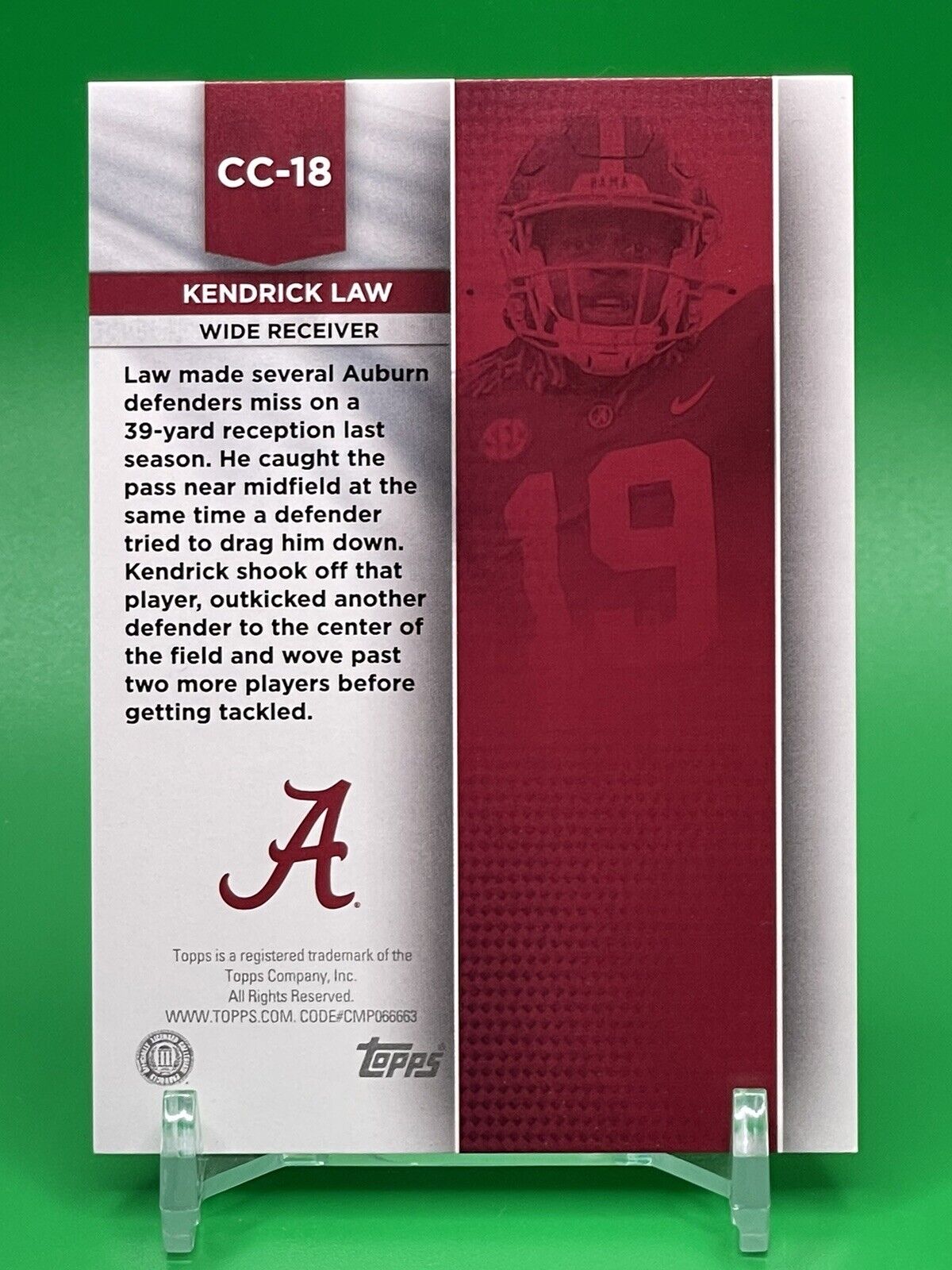 2023 Bowman U Alabama CRIMSON CATALYSTS KENDRICK LAW Orange Foil 04/25