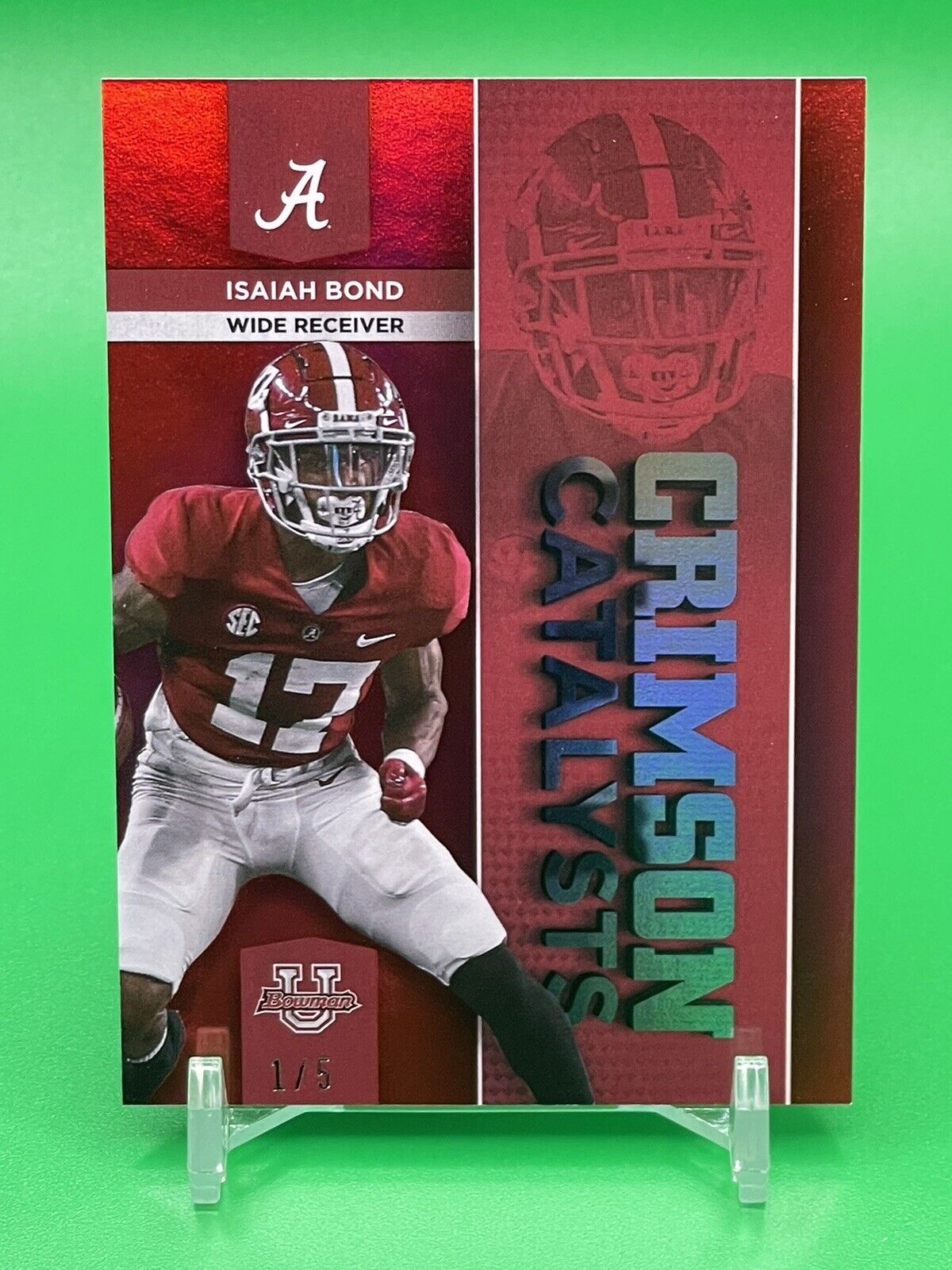 2023 Bowman U Alabama ISAIAH BOND Crimson Catalysts 1/5 LONGHORNS