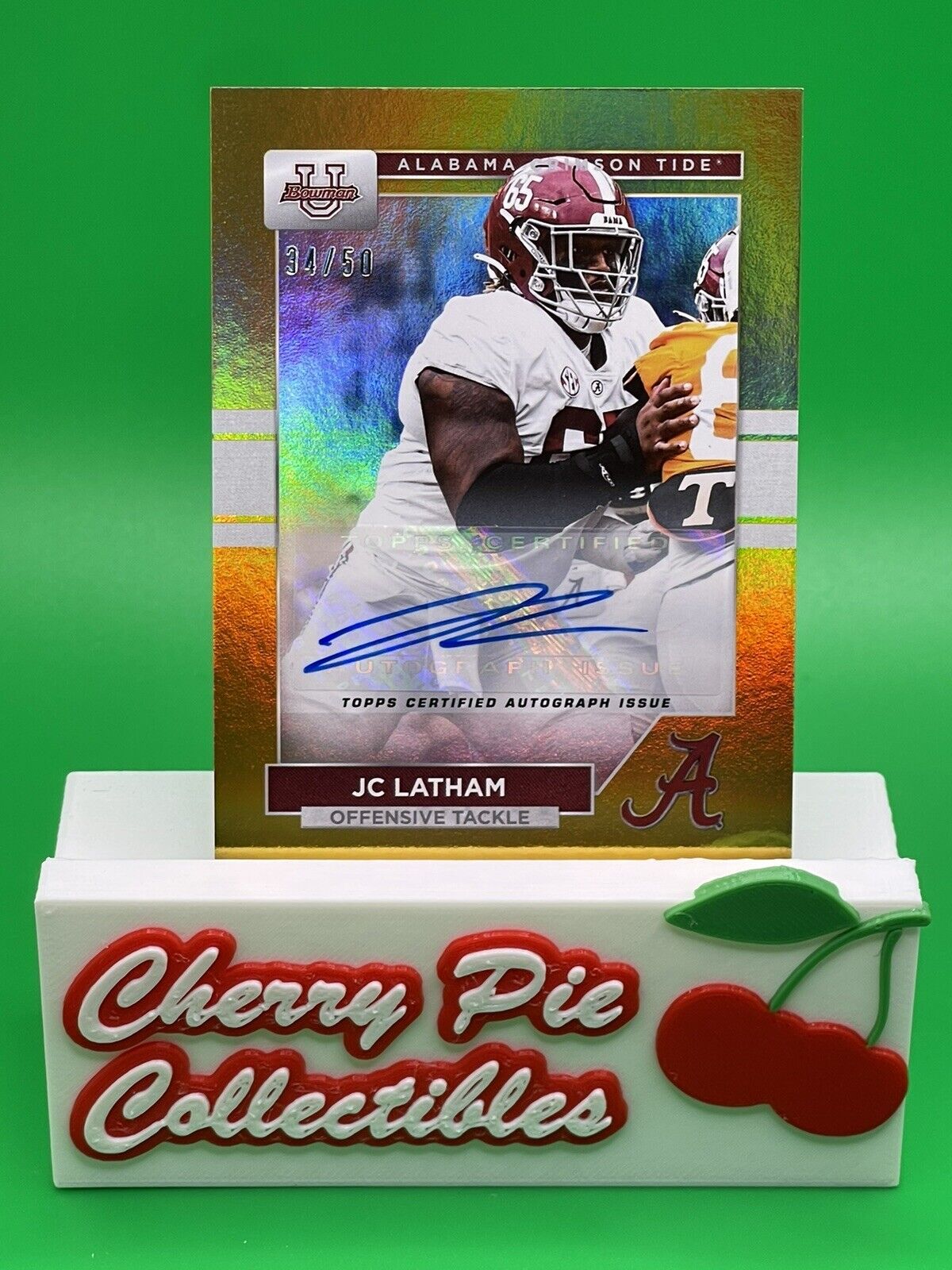 2023 Bowman U Alabama JC LATHAM Gold Foil AUTO 34/50