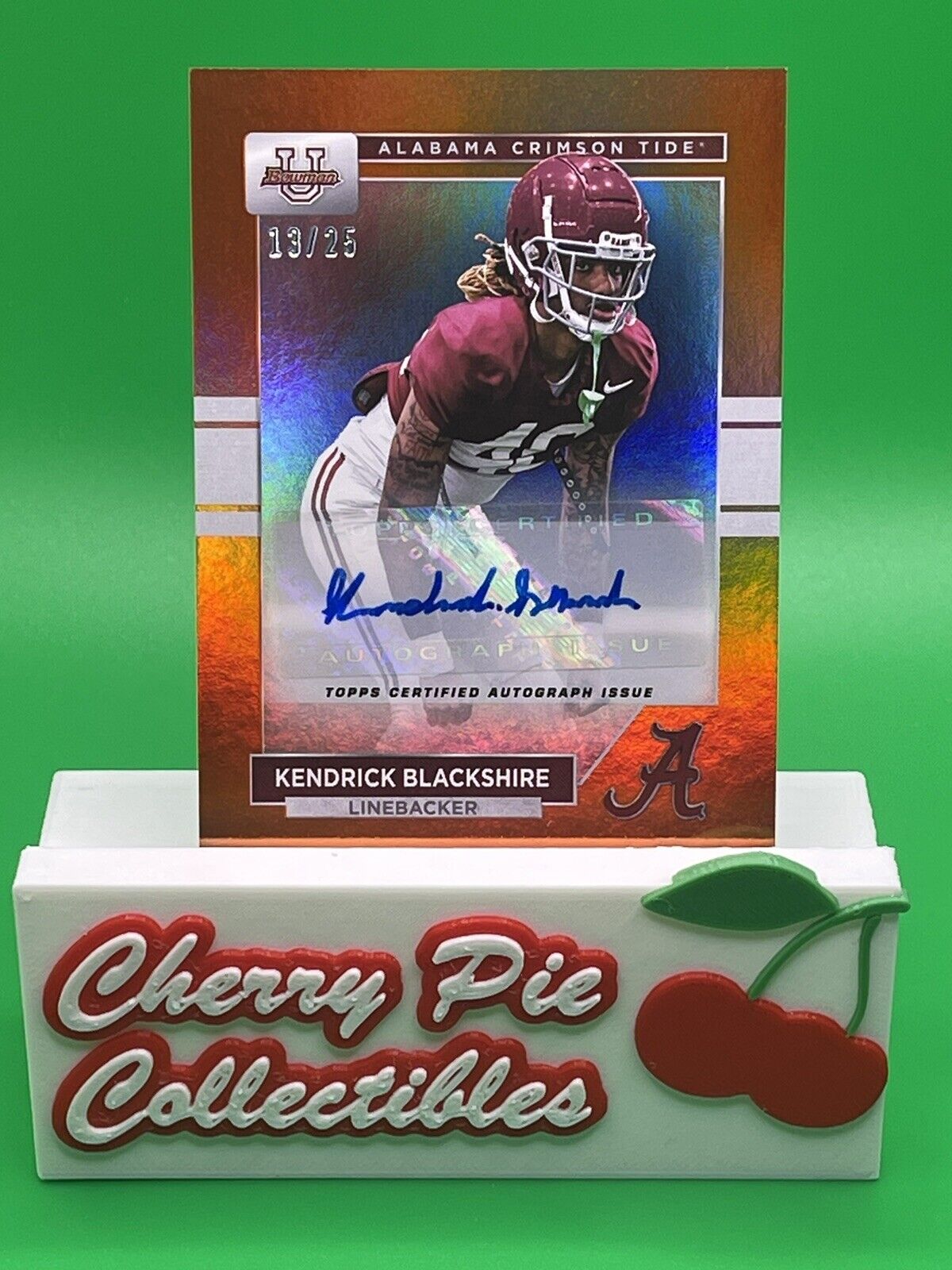 2023 Bowman U Alabama KENDRICK BLACKSHIRE Orange Foil Auto 13/25