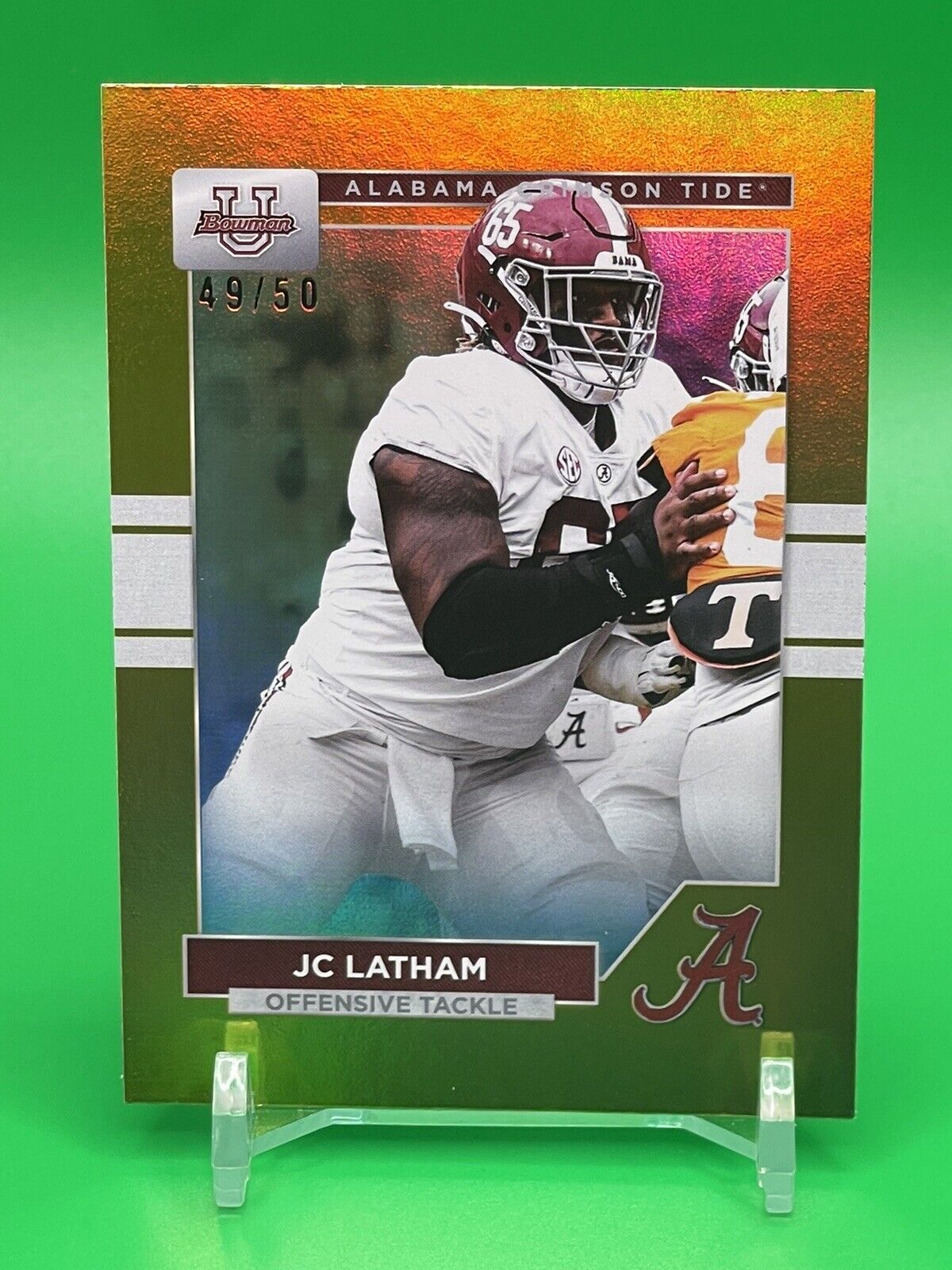 2023 Bowman U Alabama JC LATHAM Gold Foil 49/50