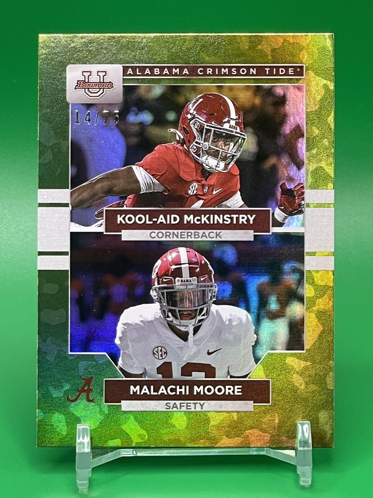 2023 Bowman U Alabama Crimson Tide KOOL-AID MCKINSTRY & MALACHI MOORE Camo 14/75