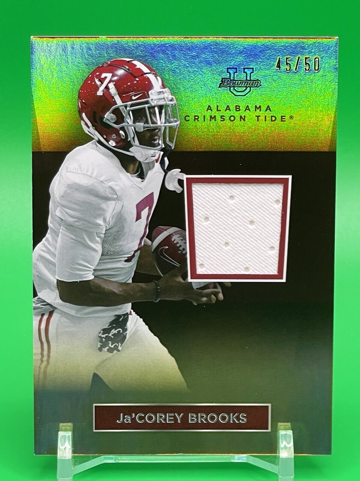 2023 Bowman U Alabama Ja’COREY BROOKS Gold Foil Relic Patch 45/50