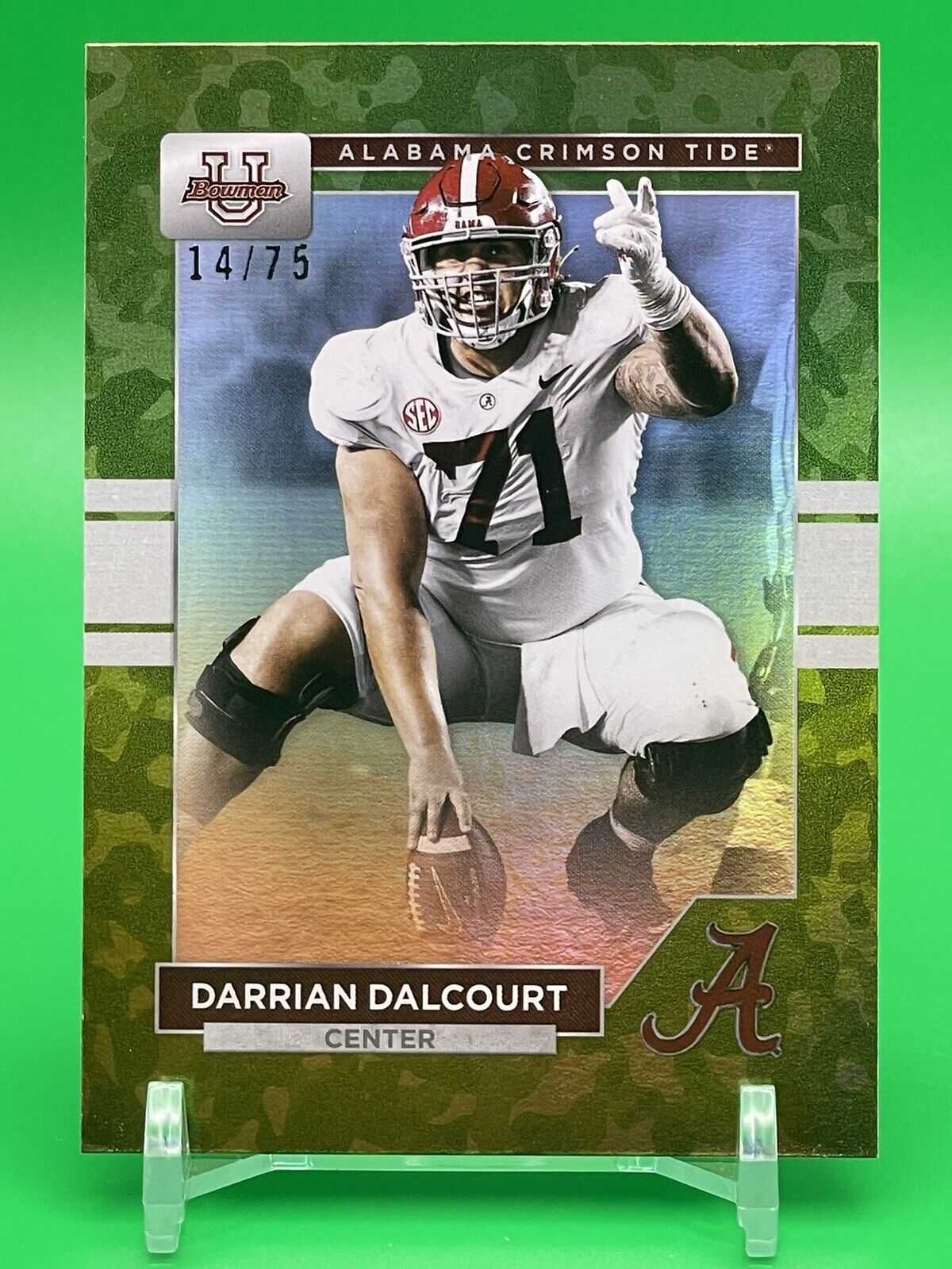 2023 Bowman U Alabama DARRIAN DALCOURT Camo Foil 14/75