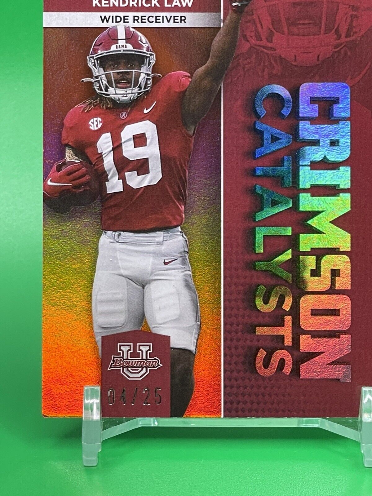 2023 Bowman U Alabama CRIMSON CATALYSTS KENDRICK LAW Orange Foil 04/25