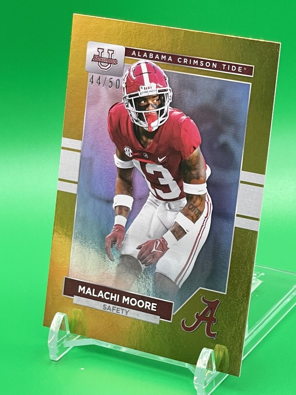 2023 Bowman U Alabama MALACHI MOORE Gold Foil 44/50