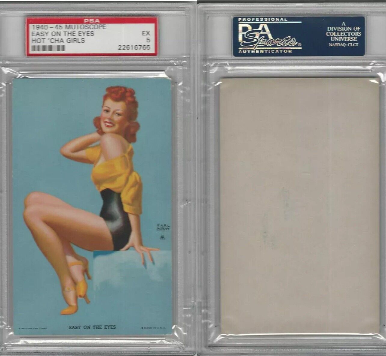 👀 1940-45 Mutoscope Hot 'Cha Girls, Easy On The Eyes, PSA 5 EX