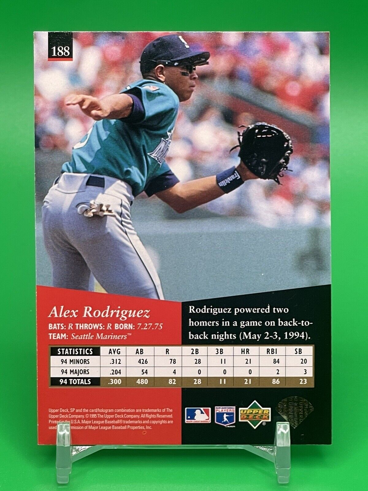 1995 Upper Deck SP ALEX RODRIGUEZ #188 Mariners