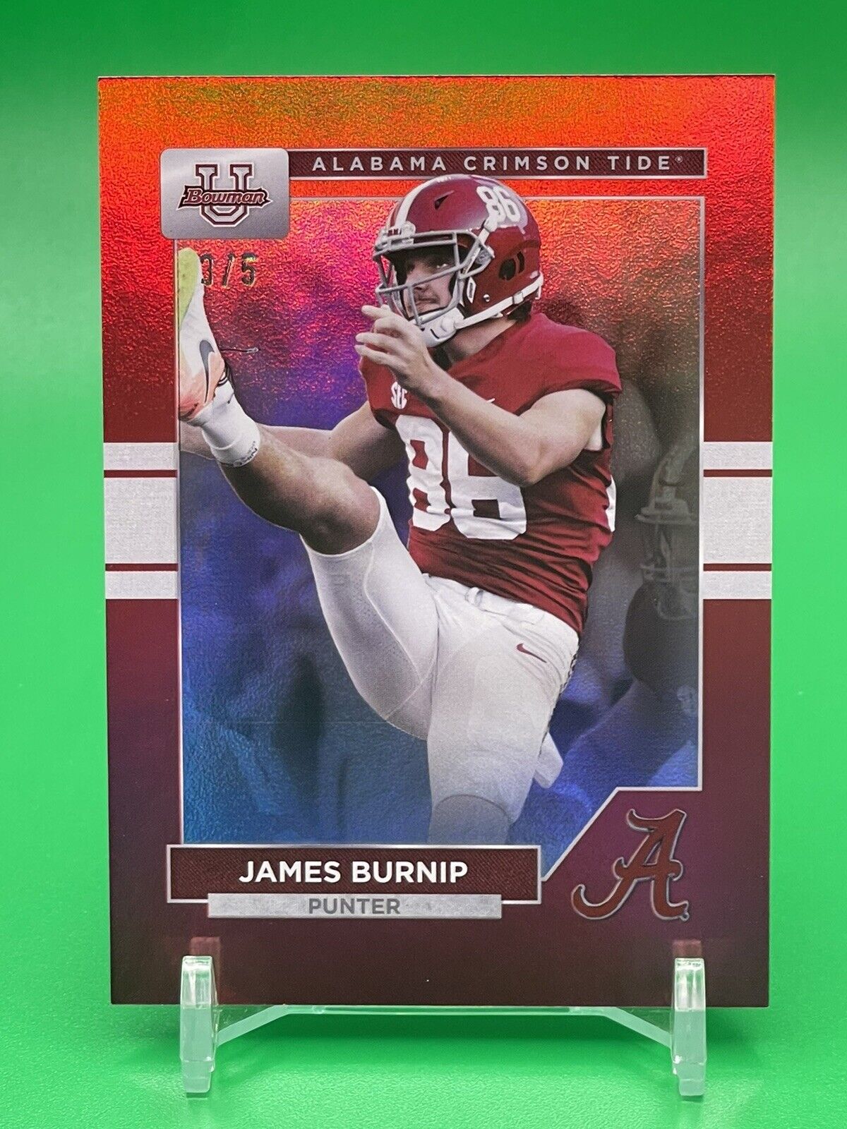 2023 Bowman U Alabama JAMES BURNIP Red Foil 3/5