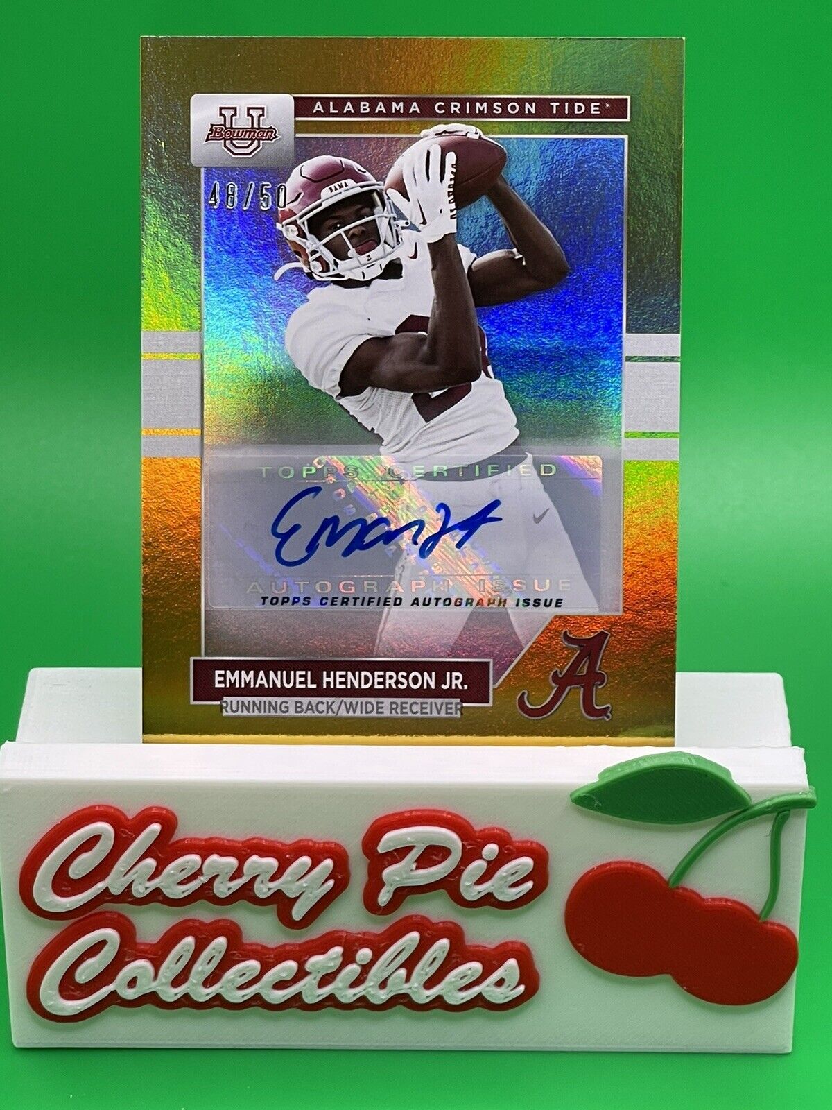 2023 Bowman U Alabama EMMANUEL HENDERSON JR. Gold Foil AUTO 48/50